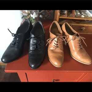 Leather Eurosoft heeled oxfords! 2 pr lot size 8M